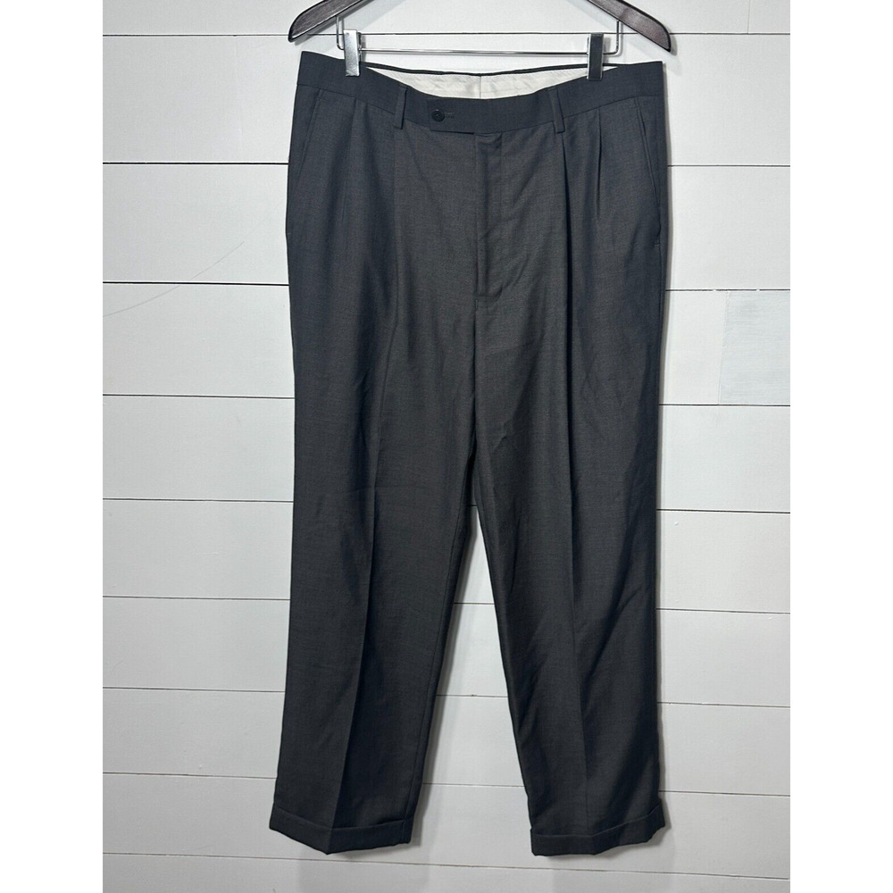 Louis Raphael Mens Straight Dress Pants Slack Gray Business Pants Size 34x29.